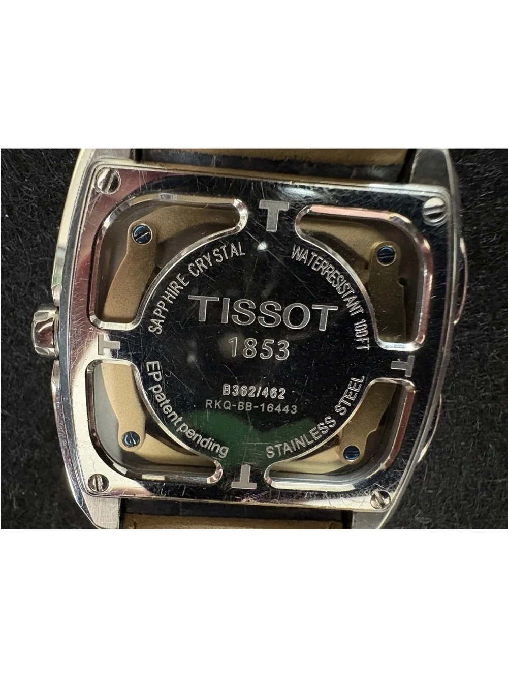 Tissot Bascule Chronograph Men's Watch Blue Dial Quartz Square B362/462 Swiss